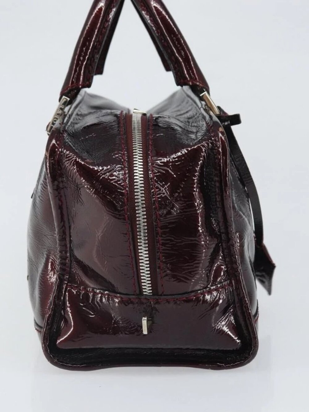 LOEWE Anagram Amazonas Hand Bag Patent leather Silver Purple Auth bs33035 - Picture 6 of 16